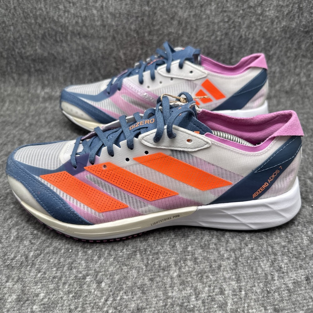 Adidas Adizero Adios 7 M Grey Purple Orange GX6647 Men's Sz 11.5 Running Shoes - Picture 3 of 8
